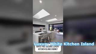 Tủ đảo bếp sang trọng thiết kế miễn phí màu trắng