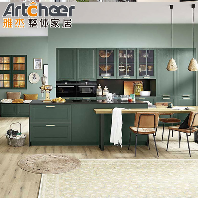 Mua Hòn và đỏ Nhà bếp Cabinet đảo với chỗ ngồi Thiết kế đồ nội thất nhà bếp gỗ hiện đại sản xuất trực tuyến