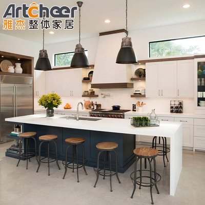 Mua 2023 Kích thước tùy chỉnh Modern Melamine Board Kitchen Cabinet with Island Table Interior sản xuất trực tuyến