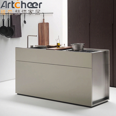 Mua Tủ bếp phòng nhỏ với màu sắc tùy chỉnh và tủ đảo trong thiết kế hiện đại sản xuất trực tuyến