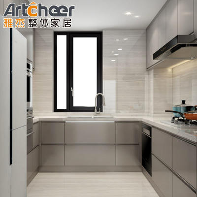 Mua Tủ bếp màu xám trắng phong cách hiện đại với kết thúc Matt và thiết kế treo tường sản xuất trực tuyến
