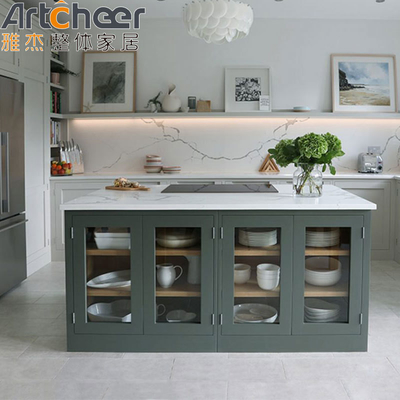 chất lượng  Marble Custom Kitchen Islands Center Bar Cabinet with Stone Top and Durable Door Base Cabinets nhà máy sản xuất