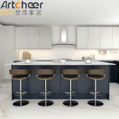 Mua Tủ bếp tùy chỉnh màu xám và xanh dương với thiết kế hình chữ L cho nhà bếp hiện đại từ Foshan sản xuất trực tuyến
