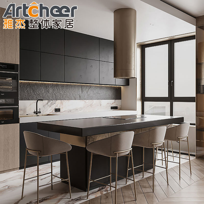 Mua Phòng bếp gỗ kiểu xa xỉ với bàn đảo bếp và phụ kiện đá chân sản xuất trực tuyến