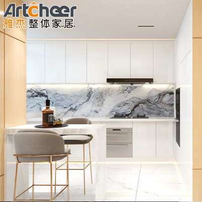 Mua 2023 Bảng Melamine Màu Trắng RTA Tủ Modular Italian Gloss Kitchen Cabinet sản xuất trực tuyến