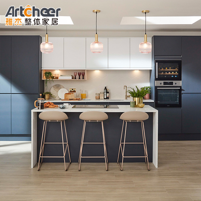 Mua Kích thước RTA Melamine gỗ mạ và mạ mài kết thúc tủ bếp không tay cầm sản xuất trực tuyến