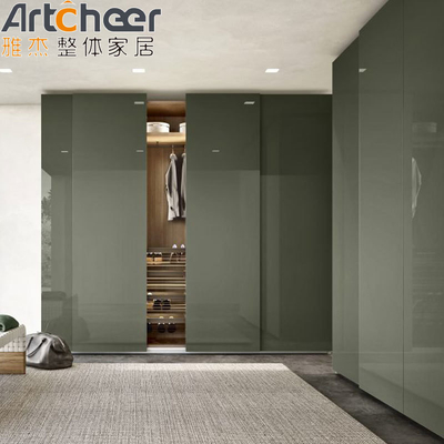 chất lượng  Customized Size Sliding Door Wardrobe in High Gloss Lacquer Finish with Mirror Effect nhà máy sản xuất