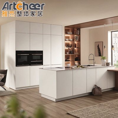Mua Radius Beveled Edge Solid Wood Melamine Đảo nhà bếp cho căn hộ hiện đại ở Philippines sản xuất trực tuyến