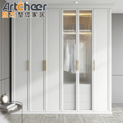 Mua Trường học Melamine Walk-In gỗ cửa trượt màu trắng Tủ quần áo với thiết kế mở sản xuất trực tuyến