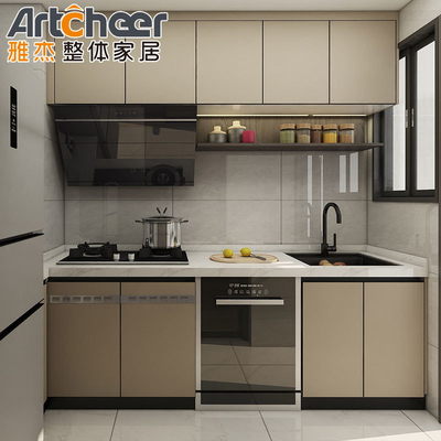 Mua Bộ tủ bếp PVC gỗ dán hoàn chỉnh với thiết kế đảo đen hiện đại được thực hiện bởi KingV sản xuất trực tuyến