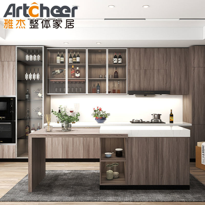Mua Tủ bếp hình I hiện đại Thiết bị bếp màu gỗ rắn cho nội thất bền sản xuất trực tuyến
