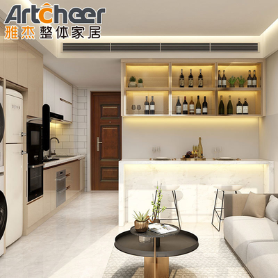 Mua Đồ nội thất nhà bếp gỗ veneer tùy chỉnh với hòn đảo thiết kế bền và hiện đại sản xuất trực tuyến