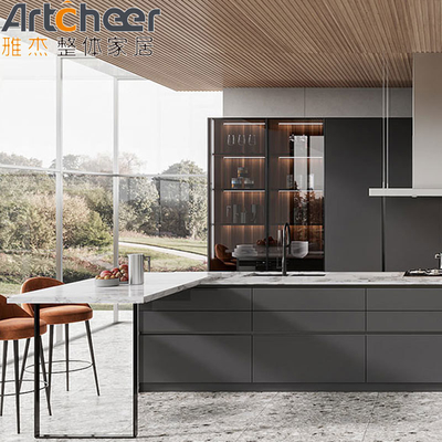Mua Tủ nhà bếp cạnh nhẹ với bảng đảo hình dạng tùy chỉnh màu sắc sản xuất trực tuyến