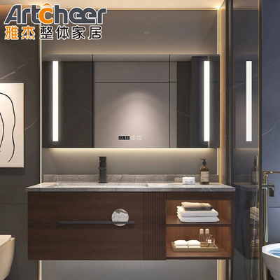 Mua Không thấm nước hình chữ nhật phòng tắm Vanity đơn vị / Bộ tủ với bồn rửa và tủ bên sản xuất trực tuyến