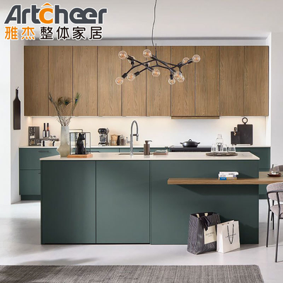 Thiết kế Solid Wood Door Panel Tủ bếp với bàn làm bằng nhựa