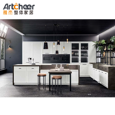 Laminated Ogee Edge Sintered Stone Table Top Kitchen Cabinet Set with Island Cabinet (Máy đựng đồ dùng trong bếp)