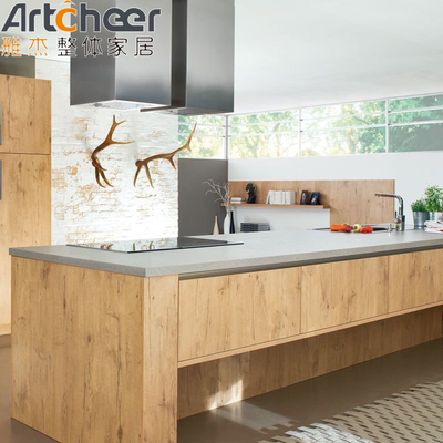 Màu sắc tùy chỉnh Lớp ván Phòng bếp Mặt trước Trong gỗ trắng Laminated thiết kế phong cách hiện đại