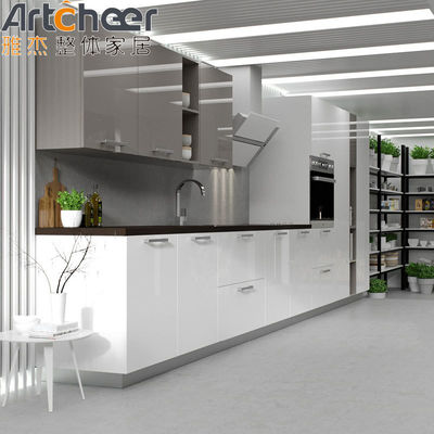 Smart Luxury Style Furniture White Island Set Melamine Modular Lacquer Tủ bếp