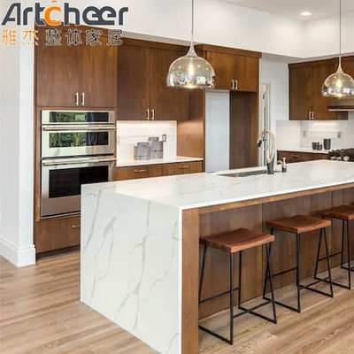 Tủ cơ sở Phong cách hiện đại Tủ bếp cổ điển với kết thúc veneer gỗ rắn