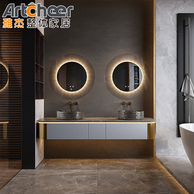 Ưu tiên thương mại phòng tắm hai bồn rửa vanity đồ nội thất cho phòng tắm hiện đại phong cách